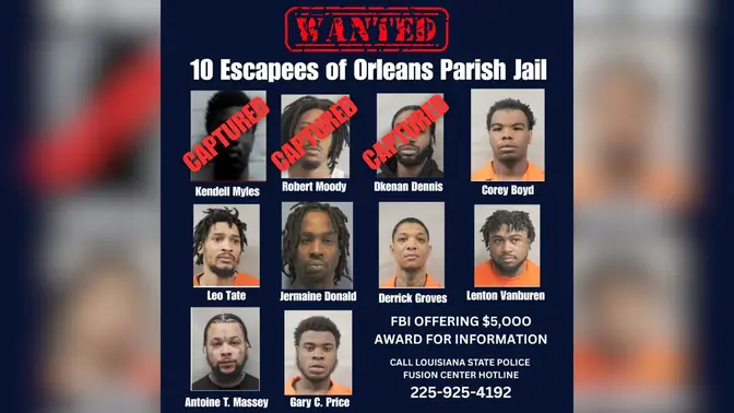 Presos escaparam de uma prisão de Nova Orleans usa