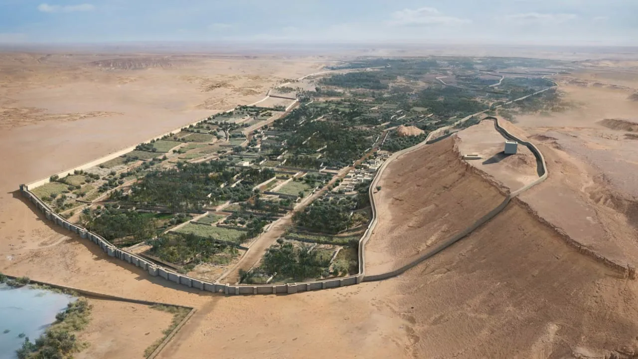  descoberta de uma rede de oásis murados no noroeste da Arábia Saudita
