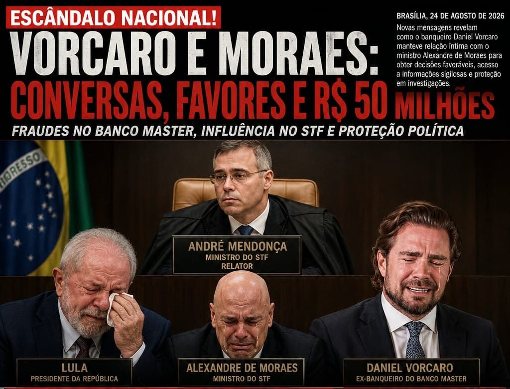 CASO BANCO MASTER: MENSAGENS DE VORCARO COM MORAES AMPLIAM CRISE E COLOCAM RELAÇÕES COM AUTORIDADES SOB ESCRUTÍNIO